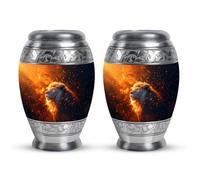 Urne a forma di leone per ceneri umane, mini urna per cremazione da donna, piccola urna per ceneri da donna, urna ricordo per papà maschio adulto (dimensioni: 7,6 cm, 2 pezzi)