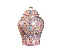 Urne di cremazione in ceramica di lusso retrò per ceneri umane Urna sigillata di grandi dimensioni per adulti per cani e gatti, ricordo commemorativo per la decorazione domestica 20x13.5cm red