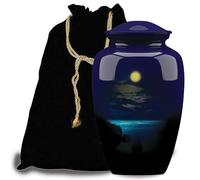 Urne di cremazione per ceneri umane - Luna Light Night from River Cremazione Urns per ceneri umane - Completamente artigianale con volume 200 Cu. in sacchetto di protezione in velluto.