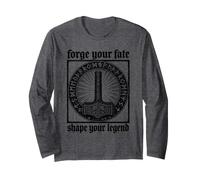 Urnes Thor Hammer- Rune Circle - Vintage Engraving Style Maglia a Manica