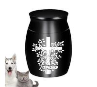 Urns For Dogs - Animal Ashes Holder Jar | Handcrafted Pet Cremation Container For Funeral & Home, 1-Pack, Decorative Memorial Keepsake & Cats, Secure Seal, Black.
