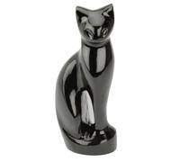Urns UK Urna funeraria a forma di gatto Stanley, realizzata a mano, colore nero
