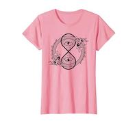 Uroboro Clessidra Serpente Simbolo Infinito Occhio Drago Maglietta, Donna, Rosa, L