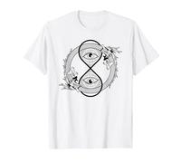 Uroboro Clessidra Serpente Simbolo Infinito Occhio Drago Maglietta, Uomo, Bianco, 4XL