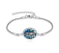 URONE Bracciale con la Vergine Maria in argento Sterling con perle di rosario con ciondolo a forma di croce "Virgen de Guadalupe", gioielli cristiani da donna, Argento sterling, Senza Gemstone