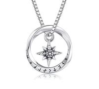 URONE Collana vichinga in argento sterling con ciondolo a bussola vichinga mobius vichinga nordica da uomo, Argento sterling