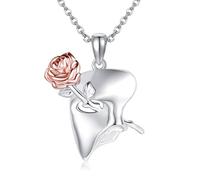 URONE Fantasma dell'opera, collana in argento sterling con fantasma della maschera dell'opera, collana con ciondolo Broadway musica teatrale gioielli regalo per donne, Argento sterling, Nessuna pietra
