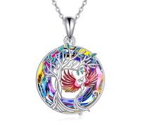 URONE Fenice collana in argento sterling 925 con ciondolo a forma di fenice, regalo di compleanno per donne