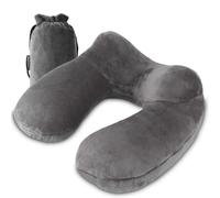 UROPHYLLA Cuscino gonfiabile da viaggio, morbido velluto cuscino gonfiabile per il collo, per viaggi, aerei, treno, auto, ufficio, con borsa compatta, fodera traspirante e lavabile, adatto per adulti