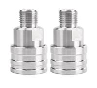 URPIZY 2 pezzi, idropulitrice ad alta pressione, attacco rapido, G1/4", in acciaio inox, impermeabile, per auto, adattatore per tubo flessibile, colore argento, 4 cm