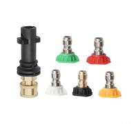 URPIZY Adattatore Rondella Ad Pressione Con 5 Ugelli Per Kärcher K2 K3 K4 K5 K6 Attacco Rapido 1/4 Pollice In Ottone E Gomma 3000 PSI Accessori Per La Pulizia