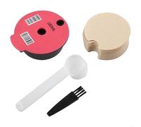 URPIZY Capsula di caffè ricaricabile in PP con coperchio in silicone, 60 ml e 180 ml, con cucchiaio e spazzola, per macchine da caffè Bosch Tassimo (B)