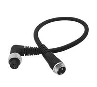 URPIZY Cavo elettrico per mulinello da pesca con connettore a gomito a 2 fori in PVC e rame, compatibile con Daiwa e Shimano, 0,45-2 m, nero e argento
