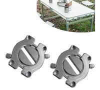 URPIZY Connettore da tavolo in lega di zinco con chiusura a vite, taglio a mezzaluna, anticorrosione, antiruggine, facile da montare e smontare, set da 2 pezzi, colore argento