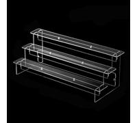 URPIZY Espositore acrilico a 25 livelli, vetrina di alta qualità per la decorazione di profumi e collezioni, supporto in acrilico a forma di scala (3 strati 40 cm)