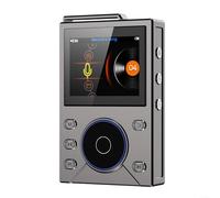 URPIZY HiFi - Lettore musicale con qualità audio senza perdita DSD256 BT 50 ore di riproduzione 2,4 pollici, display 3000 mAh, doppia decodifica WM8965 chip CNC in alluminio (grigio metallizzato2)