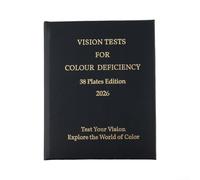 URPIZY Ishihara libro di test a colori 2026 professionale per la debolezza dei colori rosso-verde, 38 pannelli, rilegatura ad album, compatto per la formazione visiva e gli esami oculari
