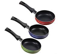 URPIZY Mini padella antiaderente da 12 cm, 14 cm, 16 cm, con manico, antiaderente, in acciaio , multiuso, per pentole, colore casuale (16 cm)