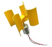 URPIZY Piccolo modello di generatore di potenza eolica DC, set da laboratorio portatile da 1 W 8 V per esperimenti fisici, girevole a 360° con indicatore LED, kit fai da te in plastica e metallo per