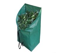 URPIZY Sacchi per rifiuti da giardino, 100 l/200 l, in plastica robusta, riutilizzabili, per foglie, taglio prato e compost, portatili, per una facile raccolta dei rifiuti da giardino (grigio) (200 l)