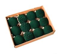 URPIZY Set di 12 palline per albero di Natale in velluto, colore rosso bordeaux, 6-8 cm, in plastica, per decorazioni festive, su albero di Natale, ghirlanda o da tavolo (B)