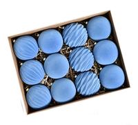 URPIZY Set di 12 palline per albero di Natale in velluto, colore rosso bordeaux, 6-8 cm, in plastica, per decorazioni festive, su albero di Natale, ghirlanda o da tavolo (E)