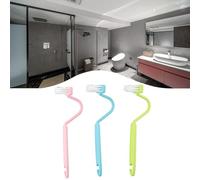 URPIZY Set di 3 panni per WC in plastica, con manico curvo a S per la casa, taglia + rosa + blu