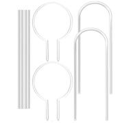 URPIZY Set di piante in acrilico trasparente, per piante da interni e alberi, rotondi, resistenti alle intemperie, leggero, 8 pezzi, bianco