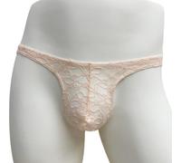 URPIZY Slip da uomo in pizzo trasparente con tasca rigonfia | Design trasparente, tasca rigonfiata per un maggiore volume, morbida sensazione sulla pelle, biancheria erotica ideale