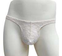 URPIZY Slip da uomo in pizzo trasparente con tasca rigonfia | Design trasparente, tasca rigonfiata per un maggiore volume, morbida sensazione sulla pelle, biancheria erotica ideale