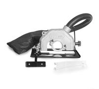 URPIZY Supporto per smerigliatrice angolare in lega di alluminio, 100 - 125 mm, regolabile, profondità di taglio 0 - 45°, 40 mm, protezione antipolvere per smerigliatrice da taglio argento, nero