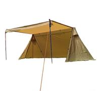 URPIZY Tenda invernale robusta con protezione dalla neve, aste in alluminio e struttura impermeabile 210T per avventure all'aperto (combinazione di colori) (Brown)