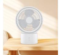 URPIZY Ventilatore da scrivania girevole automatico con batteria da 1800 mAh, silenzioso, funzione di ricarica USB, direzione del vento regolabile 60° verticale e 90° orizzontale, design a tre ali per