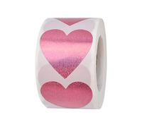 URROMA 500 adesivi scintillanti a forma di cuore rosa, adesivi laser glitterati per piccole imprese, confezioni per San Valentino, Natale, buste per matrimoni