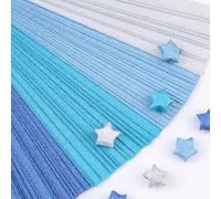 URROMA 520 strisce di carta a forma di stella, sfumate blu, glitterate, per origami, per artigianato, insegnamento scolastico, fai da te, progetti artistici, forniture artigianali