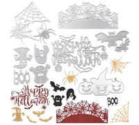 URROMA 6 fustelle da taglio in metallo per Halloween, fustelle per goffratura, stencil fantasma, pipistrello, zucca, ragnatela, per realizzare biglietti di carta, decorazioni, fai da te, scrapbooking,