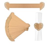 URROMA Anelli portatovaglioli, 50 pezzi, in carta kraft, portatovaglioli, per matrimoni, feste, banchetti, cene