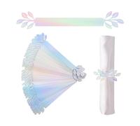 URROMA Anello portatovagliolo riflettente, 50 pezzi a specchio colorato foglia tovagliolo chiusura decorativa fibbia per tovagliolo di nozze avvolgimenti fascia portatovaglioli di carta