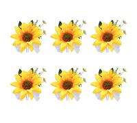 URROMA Boutonniere per ballo di fine anno, 6 pezzi di girasole giallo artificiale corpetto uomini matrimonio fiore anniversario ritorno a casa decorazioni accessori