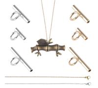 URROMA Convertitori da spilla a pendente, 12 pezzi, adattatori per collana con collana per gioielli fai da te, convertitori da pin a ciondoli (8 mm, 13 mm, 20 mm)