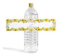 URROMA Etichette adesive per bottiglie d'acqua per matrimoni, 50 pezzi, con girasole di ringraziamento per compleanno, baby shower