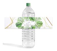 URROMA Etichette per bottiglie d'acqua per matrimoni, 50 pezzi, con foglie di palma con scritta "Thank You", adesivi per bottiglie d'acqua, per compleanni, baby shower