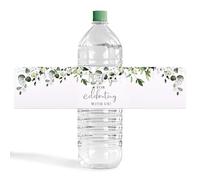 URROMA Etichette per bottiglie d'acqua per matrimoni, con scritta "Thank You", 50 pezzi, per bottiglie d'acqua, per compleanni, baby shower