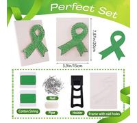 URROMA Kit artistico a corda per adulti, kit fai da te con nastro verde 3D per promozione del cancro, forniture artistiche per Natale, decorazione da parete per la casa, regalo unico