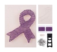 URROMA Kit artistico a corda per adulti, kit fai da te con nastro viola 3D per promozione del cancro, forniture artistiche per Natale, decorazione da parete per la casa, regalo unico