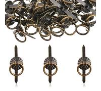 URROMA Mini maniglie ad anello in metallo, 60 pezzi, per cassetti piccoli, per lavori artistici, decorazioni, scrapbooking, biglietti fai da te, color bronzo
