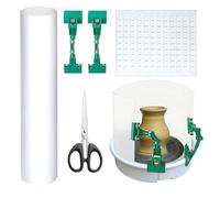 URROMA Paraspruzzi per argilla, pannello in plastica antispruzzo con morsetto regolabile, puntini autoadesivi per la formazione di ceramiche, scudo per fare ceramica