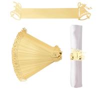 URROMA Portatovaglioli di Carta di Natale in Oro, 50 Campane, Anelli di tovagliolo di Carta per Cena, Festa di Celebrazione, Decorazione della tavola