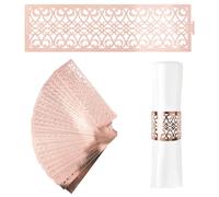 URROMA Set di 50 portatovaglioli riflettenti in oro rosa, con fibbia per tovaglioli, design cavo, per feste di nozze, cena, decorazione della tavola, servizi di ristorazione