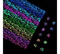 URROMA Set di 840 pezzi di origami, stelle luminose, colorate e luminose, strisce di carta per origami, stelle fortunate, per progetti fai da te, progetti artistici e fai da te